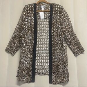 Vintage Kari’s Korner Women’s Robe 16WP Animal Print Metallic Lightweight NWT